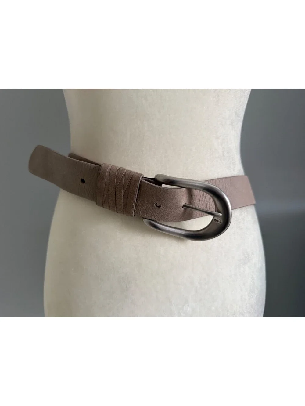 Streets Ahead Taupe Leather Belt Size M 39